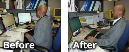 Before and after ergonomic assessment